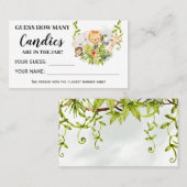 ジャングルの動物どのくらいのお菓子ベビーシャワーカード プレイスカード (正面/裏面)