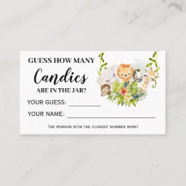 ジャングルの動物どのくらいのお菓子ベビーシャワーカード プレイスカード