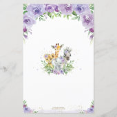 ジャングルの動物のフローラがベビーカードを希望 (裏面)