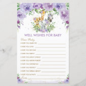 ジャングルの動物のフローラがベビーカードを希望 (正面)