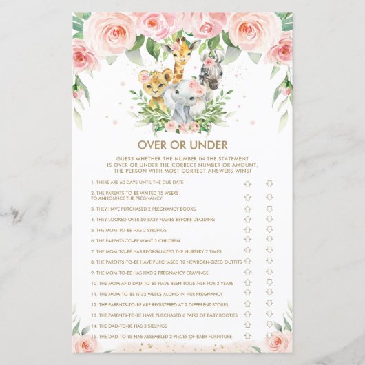 ジャングルの動物のフローラベビーオーバーまたはゲーム中 (正面)