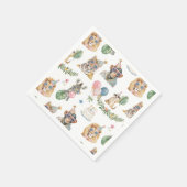 ジャングルの動物の誕生日パーティー スタンダードカクテルナプキン (角)
