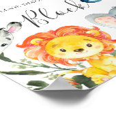 ジャングルの動物の赤ん飾坊がブロック記号 ポスター (角)