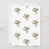 ジャングルの動物の風船 1歳の誕生日 招待状 (裏面)