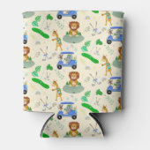 ジャングルの動物をゴルフでパーソナライズベビー 缶クーラー (正面)