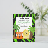 ジャングルの動物パーティー招待状 招待状 (スタンド正面)