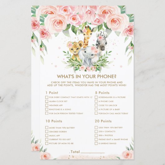 ジャングルの動物フローラあなたの電話ゲームの中の何 (正面/裏面)