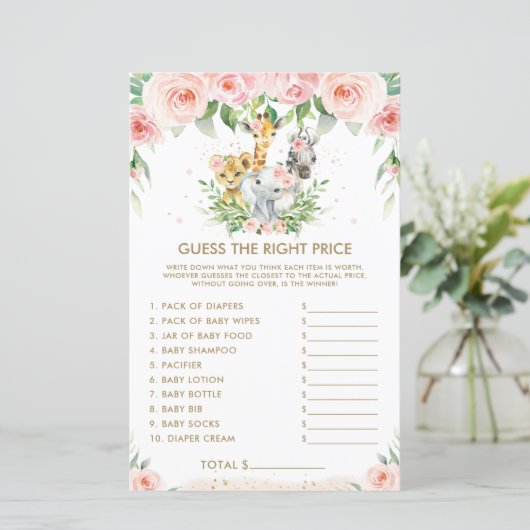 ジャングルの動物フローラは正しい価格のゲームを推測 (スタンド正面)