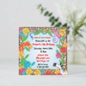 ジャングルの動物園のパーティの招待状 招待状 (スタンド正面)