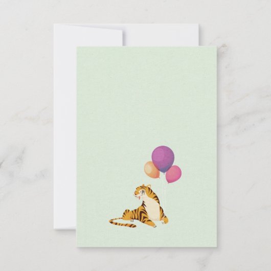 ジャングルの動物園の動物の友人の誕生会の招待 招待状 (裏面)