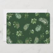 ジャングルの動物 グリーン 自然 ワン ファーストバースデー 招待状 (裏面)
