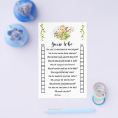 ジャングルの動物 ゲス・フー 赤ちゃんシャワーゲーム カード (シングル)