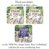ジャングルの動物、サファリをテーマにした誕生日の感謝してい好意 スクエアシール