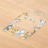 ジャングルの動物,サファリ,ワイルドワン,赤ちゃんシャワー アクリル招待状 (レイダウン)