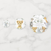 ジャングルの動物,サファリ,ワイルドワン,赤ちゃんシャワー コンフェッティ (裏面)