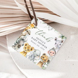 ジャングルの動物,サファリ,ワイルドワン,赤ちゃんシャワー フェイバータグ