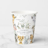 ジャングルの動物,サファリ,ワイルドワン,赤ちゃんシャワー 紙コップ (裏面)