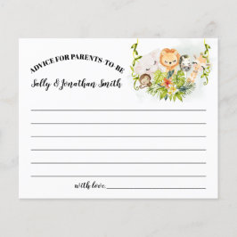 ジャングルの動物 出産前の親へのアドバイス カード