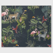ジャングルの動物、花とシームレスなパターン ラッピングペーパー (フラット)