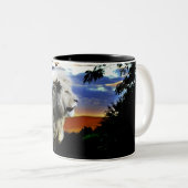 ジャングルの南アフリカのライオン ツートーンマグカップ (正面右)