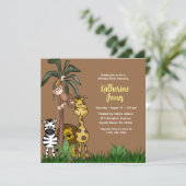 ジャングルの友達の誕生日パーティー招待状 招待状 (スタンド正面)