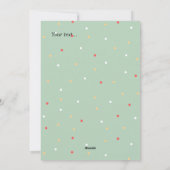 ジャングルの可愛いサファリl緑の一歳の誕生日 シーズンカード (裏面)