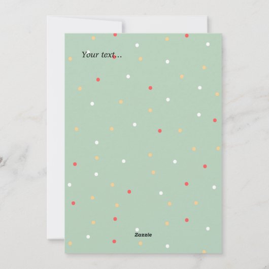 ジャングルの可愛いサファリl緑の一歳の誕生日 シーズンカード (裏面)