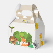 ジャングルの可愛い動物の誕生日パーティー フェイバーボックス (裏面サイド)