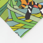 ジャングルの国王陛下：緑の中のトラ フリースブランケット (角)