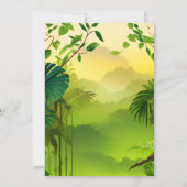 ジャングルの子供たちのかわいい男の子T 3レックス3歳の誕生日 招待状 (裏面)