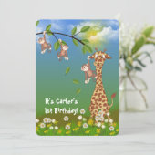 ジャングルの少年誕生日パーティー 招待状 (スタンド正面)