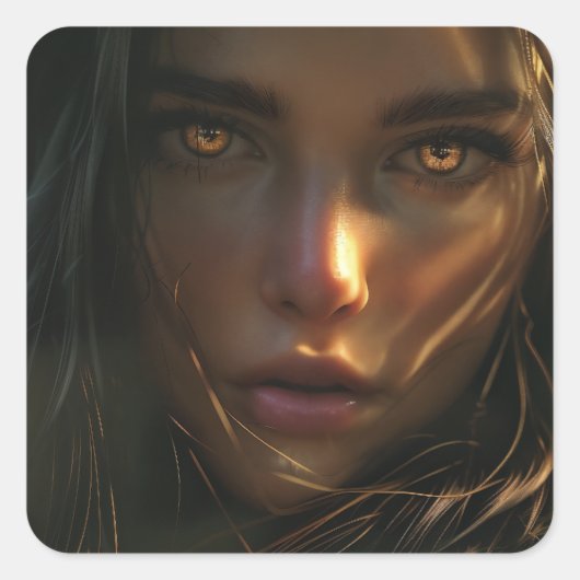 ジャングルの戦士ガール1 スクエアシール (正面)