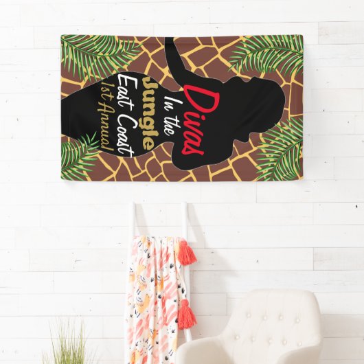 ジャングルの旗の花型女性歌手 横断幕 (インサイチュ)