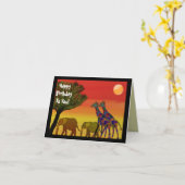 ジャングルの日没のハッピーバースデーカード カード (黄色い花)