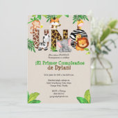 ジャングルの最初の誕生日パーティの招待状 – エスパニョル 招待状 (スタンド正面)