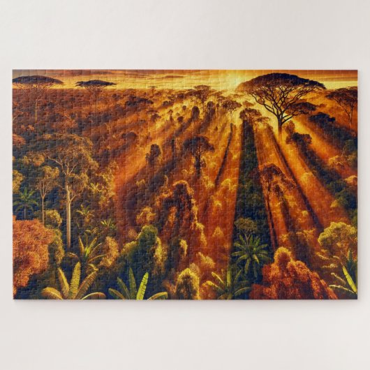 "ジャングルの最後の光" – ジグソーパズル (横)