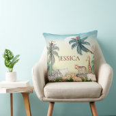 ジャングルの木で野生動物をパーソナライズ クッション (椅子)