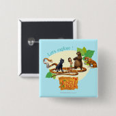 ジャングルの本のグループは4つを撃ちました 缶バッジ (正面&裏面)