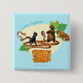 ジャングルの本のグループは4つを撃ちました 缶バッジ (正面)