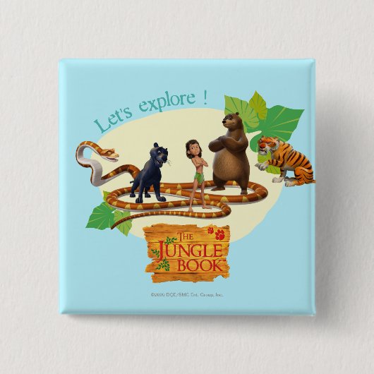 ジャングルの本のグループは4つを撃ちました 缶バッジ (正面)