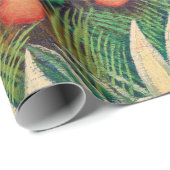 ジャングルの森でサルのオウム ラッピングペーパー (ロールコーナー)