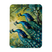 ジャングルの森の中のピーコックスのトリオ マグネット (縦)