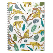 ジャングルの森の手に描かれた野生動物のヒョウ ノートブック (正面)