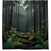 ジャングルの森の緑のシャワーカーテンデザイン シャワーカーテン (正面)