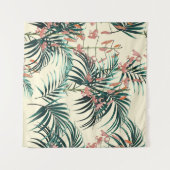 ジャングルの植物を持つ熱帯背景。シームレスT タペストリー (正面(横))