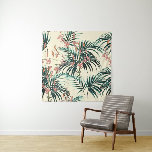 ジャングルの植物を持つ熱帯背景。シームレスT タペストリー (インサイチュ)