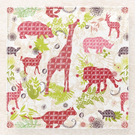 ジャングルの楽園 ガラスコースター (正面)