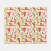 ジャングルの楽園 フリースブランケット (正面(横))