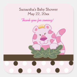 ジャングルの正方形の好意のステッカーのピンクの女王 スクエアシール