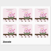 ジャングルの正方形の好意のステッカーのピンクの女王 スクエアシール (シート)